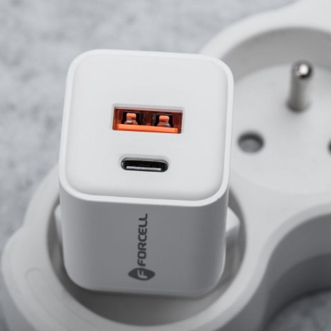 Ładowarka sieciowa do telefonu Forcell F-Energy Mini GaN III USB C + USB A QC4.0 PD 35W VT-35C biała #1 Ładowarka sieciowa do telefonu Forcell F-Energy Mini GaN III USB C + USB A QC4.0 PD 35W VT-35C biała #1