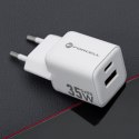 Ładowarka sieciowa do telefonu Forcell F-Energy Mini GaN III USB C + USB A QC4.0 PD 35W VT-35C biała #1 Ładowarka sieciowa do telefonu Forcell F-Energy Mini GaN III USB C + USB A QC4.0 PD 35W VT-35C biała #1
