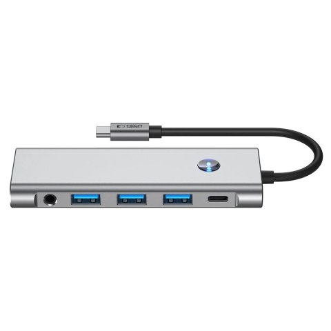 Adapter Tech-Protect HB04 HUB Adapter 9w1 USB-C + USB2.0 + USB3.0 + HDMI 4K 60Hz + SD / TF + PD100W + AV3.5 - szary Adapter Tech-Protect HB04 HUB Adapter 9w1 USB-C + USB2.0 + USB3.0 + HDMI 4K 60Hz + SD / TF + PD100W + AV3.5 - szary