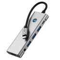 Adapter Tech-Protect HB04 HUB Adapter 9w1 USB-C + USB2.0 + USB3.0 + HDMI 4K 60Hz + SD / TF + PD100W + AV3.5 - szary Adapter Tech-Protect HB04 HUB Adapter 9w1 USB-C + USB2.0 + USB3.0 + HDMI 4K 60Hz + SD / TF + PD100W + AV3.5 - szary