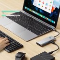 Adapter Tech-Protect HB04 HUB Adapter 9w1 USB-C + USB2.0 + USB3.0 + HDMI 4K 60Hz + SD / TF + PD100W + AV3.5 - szary Adapter Tech-Protect HB04 HUB Adapter 9w1 USB-C + USB2.0 + USB3.0 + HDMI 4K 60Hz + SD / TF + PD100W + AV3.5 - szary
