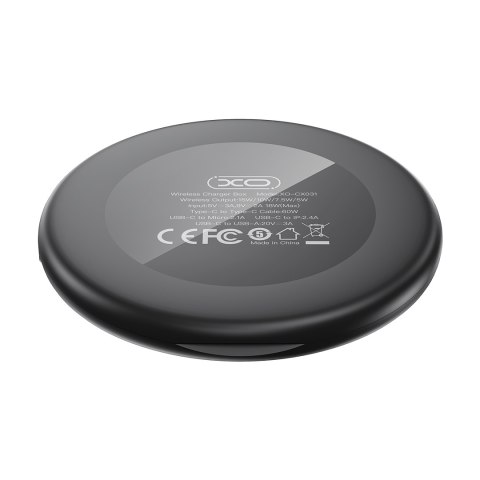 XO ładowarka bezprzewodowa indukcyjna CX031 czarna 15W z kablem USB-C - USB-C i zestawem adapterów XO ładowarka bezprzewodowa indukcyjna CX031 czarna 15W z kablem USB-C - USB-C i zestawem adapterów