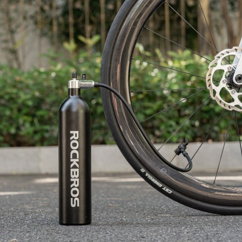 Zbiornik ciśnieniowy Rockbros do pompowania opon bezdętkowych tubeless 200 PSI 1.2l - czarny Zbiornik ciśnieniowy Rockbros do pompowania opon bezdętkowych tubeless 200 PSI 1.2l - czarny