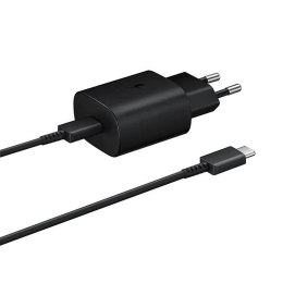 Ładowarka sieciowa Samsung 25W EP-TA800EBE USB-C z kablem Samsung EP-DA705BBE USB-C / USB-C - czarna