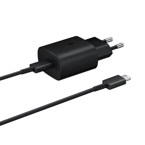 Ładowarka sieciowa Samsung 25W EP-TA800EBE USB-C z kablem Samsung EP-DA705BBE USB-C / USB-C - czarna