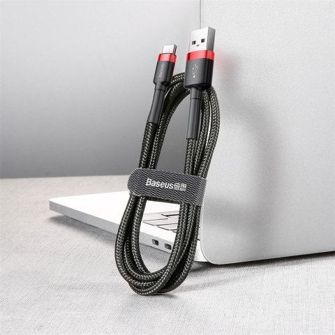 BASEUS kabel USB Cafule do Typ C 3A CATKLF-A91 0,5 metra czerwono-czarny BASEUS kabel USB Cafule do Typ C 3A CATKLF-A91 0,5 metra czerwono-czarny