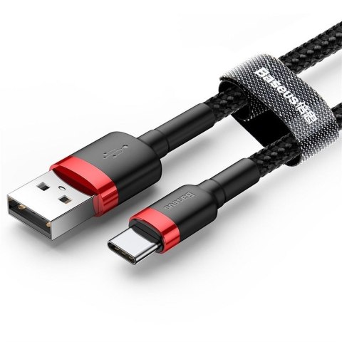 BASEUS kabel USB Cafule do Typ C 3A CATKLF-A91 0,5 metra czerwono-czarny BASEUS kabel USB Cafule do Typ C 3A CATKLF-A91 0,5 metra czerwono-czarny