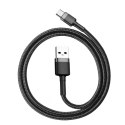 BASEUS kabel USB Cafule do Typ C 3A CATKLF-AG1 0,5 metra szaro-czarny BASEUS kabel USB Cafule do Typ C 3A CATKLF-AG1 0,5 metra szaro-czarny
