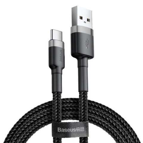 BASEUS kabel USB Cafule do Typ C 3A CATKLF-AG1 0,5 metra szaro-czarny BASEUS kabel USB Cafule do Typ C 3A CATKLF-AG1 0,5 metra szaro-czarny
