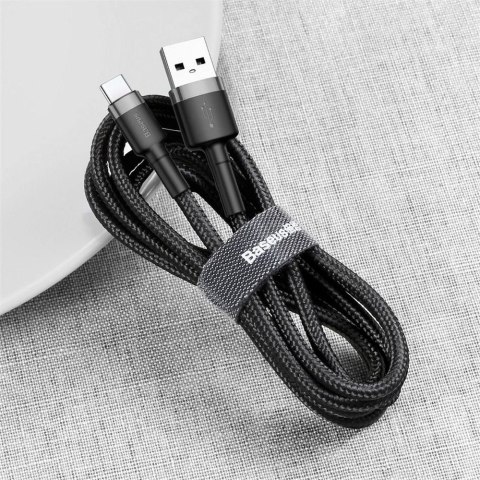 BASEUS kabel USB Cafule do Typ C 3A CATKLF-AG1 0,5 metra szaro-czarny BASEUS kabel USB Cafule do Typ C 3A CATKLF-AG1 0,5 metra szaro-czarny