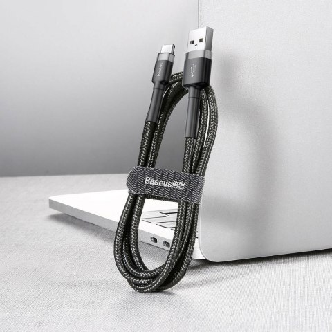 BASEUS kabel USB Cafule do Typ C 3A CATKLF-BG1 1 metr szaro-czarny BASEUS kabel USB Cafule do Typ C 3A CATKLF-BG1 1 metr szaro-czarny
