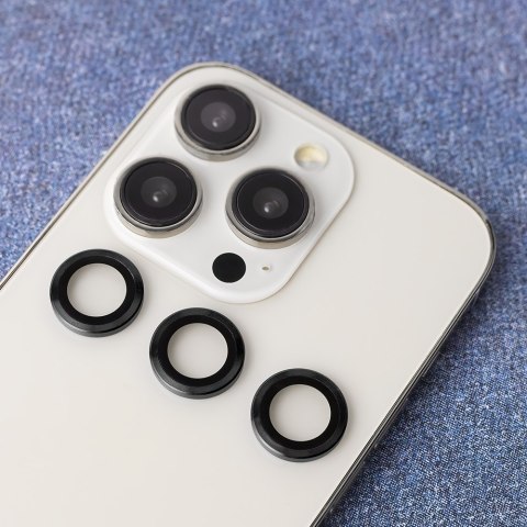 Zestaw szkieł na aparat do iPhone 12 Pro Max 6,7" czarna ramka (3 sztuki) Zestaw szkieł na aparat do iPhone 12 Pro Max 6,7" czarna ramka (3 sztuki)