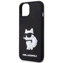 Karl Lagerfeld nakładka do iPhone 14 6,1" KLHCP14S3DRKHNK czarna hardcase 3D Rubber Choupette NFT