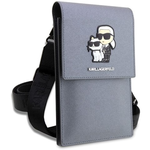 Karl Lagerfeld torebka na telefon KLWBSAKCPMG srebrna hardcase Phone Pounch Universal Saffiano K&C NFT Karl Lagerfeld torebka na telefon KLWBSAKCPMG srebrna hardcase Phone Pounch Universal Saffiano K&C NFT