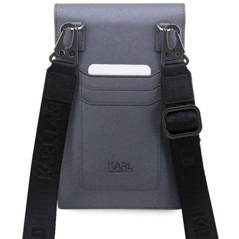 Karl Lagerfeld torebka na telefon KLWBSAKCPMG srebrna hardcase Phone Pounch Universal Saffiano K&C NFT Karl Lagerfeld torebka na telefon KLWBSAKCPMG srebrna hardcase Phone Pounch Universal Saffiano K&C NFT