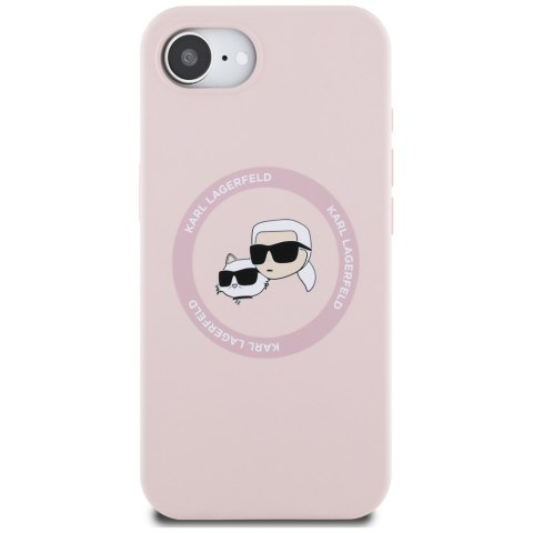 Karl Lagerfeld Nakładka HC MagSafe Silicone Double Heads do iPhone 16e Różowa Karl Lagerfeld Nakładka HC MagSafe Silicone Double Heads do iPhone 16e Różowa