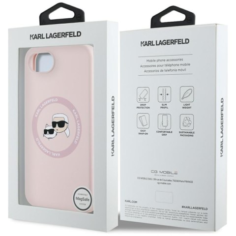 Karl Lagerfeld Nakładka HC MagSafe Silicone Double Heads do iPhone 16e Różowa Karl Lagerfeld Nakładka HC MagSafe Silicone Double Heads do iPhone 16e Różowa