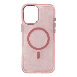 Etui brokatowe Glitter Case z MagSafe na iPhone 16e - różowe