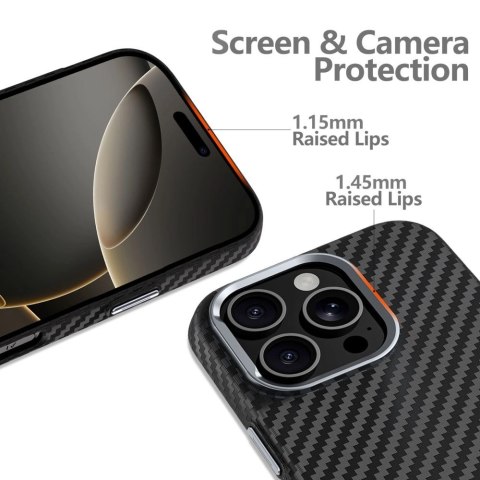 Etui Tech-Protect Ion Carbon MagSafe na iPhone 16e - czarno-szare Etui Tech-Protect Ion Carbon MagSafe na iPhone 16e - czarno-szare