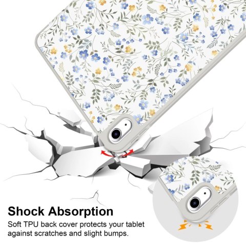 Etui Tech-Protect SC Pen na iPad 10.9" 2022 (10 gen.) / 11" 2025 (11 gen.) - stokrotki z liśćmi Etui Tech-Protect SC Pen na iPad 10.9" 2022 (10 gen.) / 11" 2025 (11 gen.) - stokrotki z liśćmi