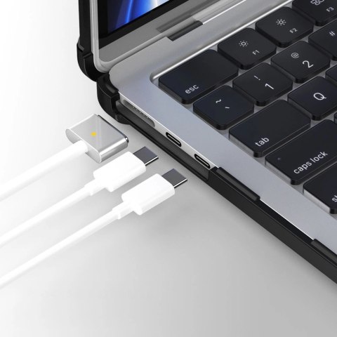 Etui Tech-Protect SmartShell Pro na MacBook Air 13" 2023-2025 M2 / M3 / M4 - przezroczysto-czarne Etui Tech-Protect SmartShell Pro na MacBook Air 13" 2023-2025 M2 / M3 / M4 - przezroczysto-czarne