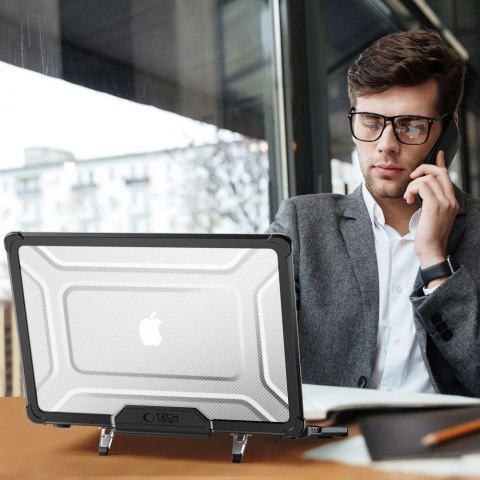 Etui Tech-Protect SmartShell Pro na MacBook Air 13" 2023-2025 M2 / M3 / M4 - przezroczysto-czarne Etui Tech-Protect SmartShell Pro na MacBook Air 13" 2023-2025 M2 / M3 / M4 - przezroczysto-czarne
