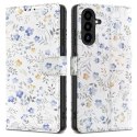 Etui Tech-Protect Wallet na Samsung Galaxy A26 5G - stokrotki z liśćmi