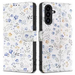 Etui Tech-Protect Wallet na Samsung Galaxy A26 5G - stokrotki z liśćmi