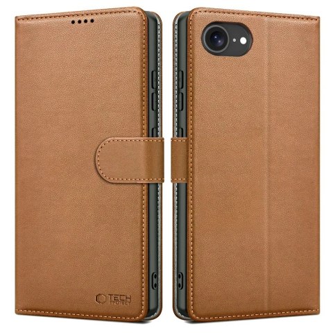 Etui Tech-Protect Wallet na iPhone 16e - brązowe Etui Tech-Protect Wallet na iPhone 16e - brązowe