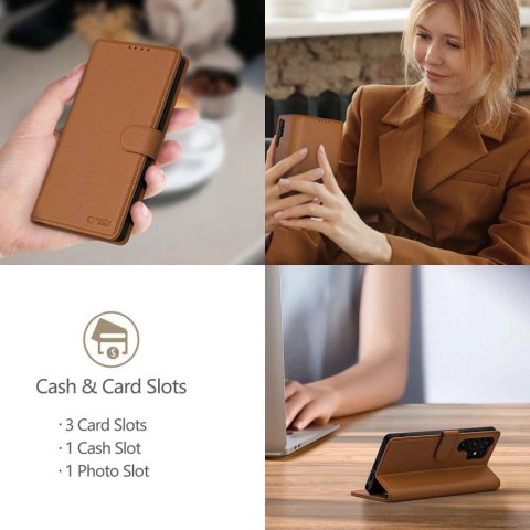 Etui Tech-Protect Wallet na iPhone 16e - brązowe Etui Tech-Protect Wallet na iPhone 16e - brązowe