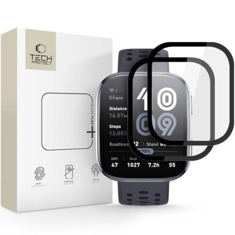 Szkło hybrydowe Tech-Protect Glass Flex+ 2-pack na Amazfit Bip 6 - czarne Szkło hybrydowe Tech-Protect Glass Flex+ 2-pack na Amazfit Bip 6 - czarne