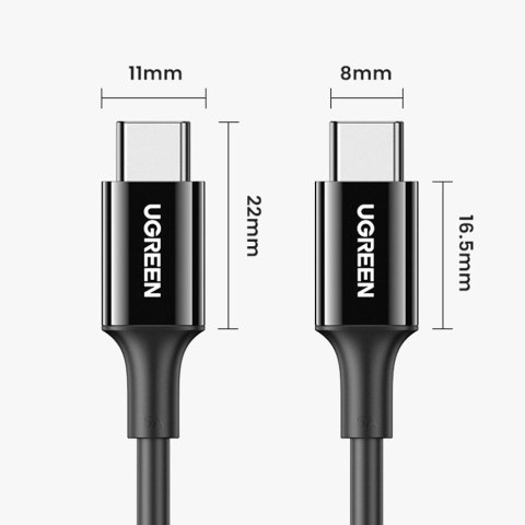 Ugreen kabel przewód USB Typ C (męski) na Typ C (męski) 1 m biały (US300) Ugreen kabel przewód USB Typ C (męski) na Typ C (męski) 1 m biały (US300)