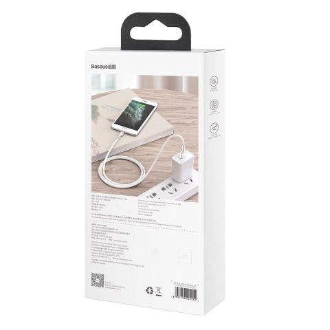 Baseus kabel Cafule Metal USB - Lightning 2,4A 1,0 m biały Baseus kabel Cafule Metal USB - Lightning 2,4A 1,0 m biały