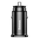 Baseus ładowarka samochodowa Square Metal 2x USB 30W QC 3.0 czarna Baseus ładowarka samochodowa Square Metal 2x USB 30W QC 3.0 czarna