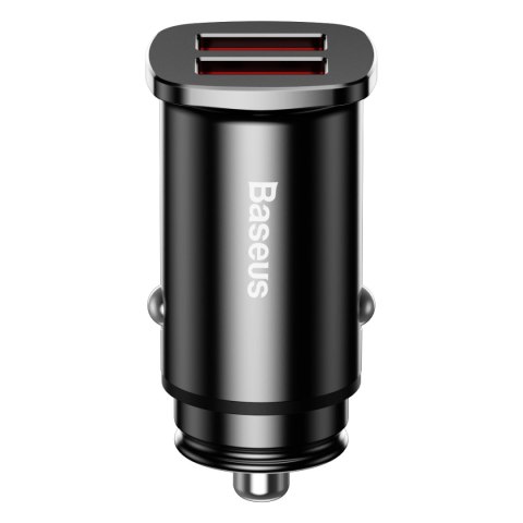 Baseus ładowarka samochodowa Square Metal 2x USB 30W QC 3.0 czarna Baseus ładowarka samochodowa Square Metal 2x USB 30W QC 3.0 czarna