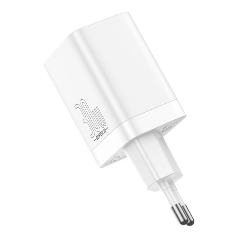 Baseus ładowarka sieciowa Super Si PD 30W 1x USB-C 1x USB biała Baseus ładowarka sieciowa Super Si PD 30W 1x USB-C 1x USB biała
