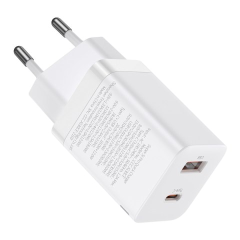 Baseus ładowarka sieciowa Super Si PD 30W 1x USB-C 1x USB biała Baseus ładowarka sieciowa Super Si PD 30W 1x USB-C 1x USB biała