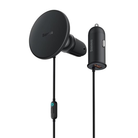 Baseus uchwyt samochodowy CW01 3w1 z funkcją ładowania bezprzewodowego 15W i ładowarką samochodową USB-C 25W czarny Baseus uchwyt samochodowy CW01 3w1 z funkcją ładowania bezprzewodowego 15W i ładowarką samochodową USB-C 25W czarny