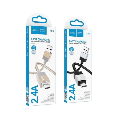 Kabel USB A do USB C Hoco 3A 1 m X110 złoty Kabel USB A do USB C Hoco 3A 1 m X110 złoty
