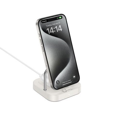 HOCO ładowarka biurkowa 2w1 Typ C + ładowanie bezprzewodowe 5W PD QC 3A 30W CQ16B biała HOCO ładowarka biurkowa 2w1 Typ C + ładowanie bezprzewodowe 5W PD QC 3A 30W CQ16B biała