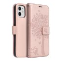 Kabura MEZZO Book do IPHONE 12 / 12 PRO drzewo złoty róż Kabura MEZZO Book do IPHONE 12 / 12 PRO drzewo złoty róż
