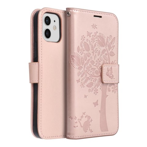 Kabura MEZZO Book do IPHONE 12 / 12 PRO drzewo złoty róż Kabura MEZZO Book do IPHONE 12 / 12 PRO drzewo złoty róż