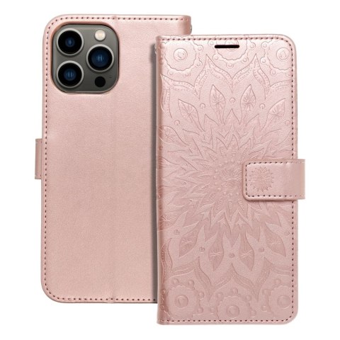 Kabura MEZZO Book do IPHONE 13 PRO MAX mandala złoty róż Kabura MEZZO Book do IPHONE 13 PRO MAX mandala złoty róż