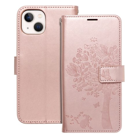 Kabura MEZZO Book do IPHONE 13 drzewo złoty róż Kabura MEZZO Book do IPHONE 13 drzewo złoty róż