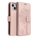 Kabura MEZZO Book do IPHONE 13 drzewo złoty róż Kabura MEZZO Book do IPHONE 13 drzewo złoty róż