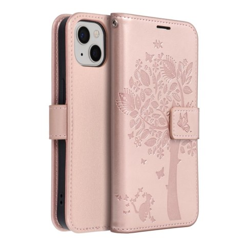 Kabura MEZZO Book do IPHONE 13 drzewo złoty róż Kabura MEZZO Book do IPHONE 13 drzewo złoty róż