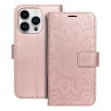 Kabura MEZZO Book do IPHONE 14 Pro mandala złoty róż Kabura MEZZO Book do IPHONE 14 Pro mandala złoty róż