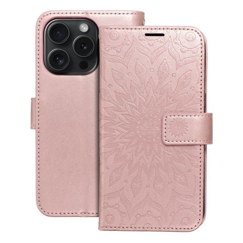 Kabura MEZZO Book do IPHONE 15 Pro mandala złoty róż Kabura MEZZO Book do IPHONE 15 Pro mandala złoty róż