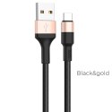 Kabel USB A do USB C Hoco 2A 1 m X26 czarno złoty Kabel USB A do USB C Hoco 2A 1 m X26 czarno złoty