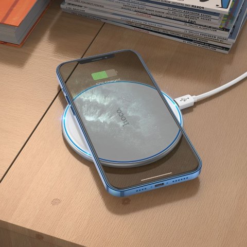 HOCO ładowarka indukcyjna z podświetleniem 2A 15W CW6 Pro biała HOCO ładowarka indukcyjna z podświetleniem 2A 15W CW6 Pro biała